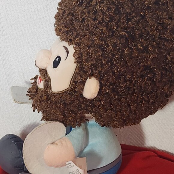 Fiesta Brand Bob Ross 10" Chill Big Hair Head Happy Painter Medium Plushie Doll - Picture 9 of 16